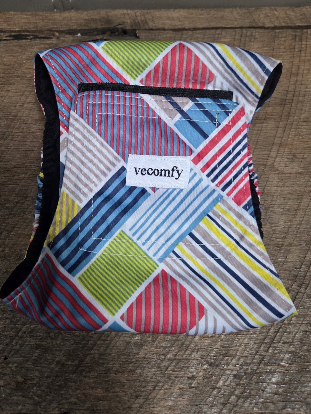 Vecomfy Reusable Dog Belly Band Diaper Wrap – Colorful Plaid Pattern - Sz M